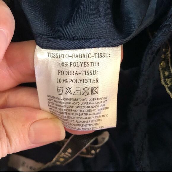 Vintage RINA Di MONTELLA Navy Blue Beaded Gala Wedding Maxi Dress Gown - 16 - Picture 15 of 16